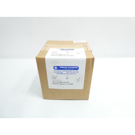 Gibson BOX OF 50 STAINLESS RIGHT ANGLE CLAMP 3/4IN CONDUIT FITTING, 50PK 1075